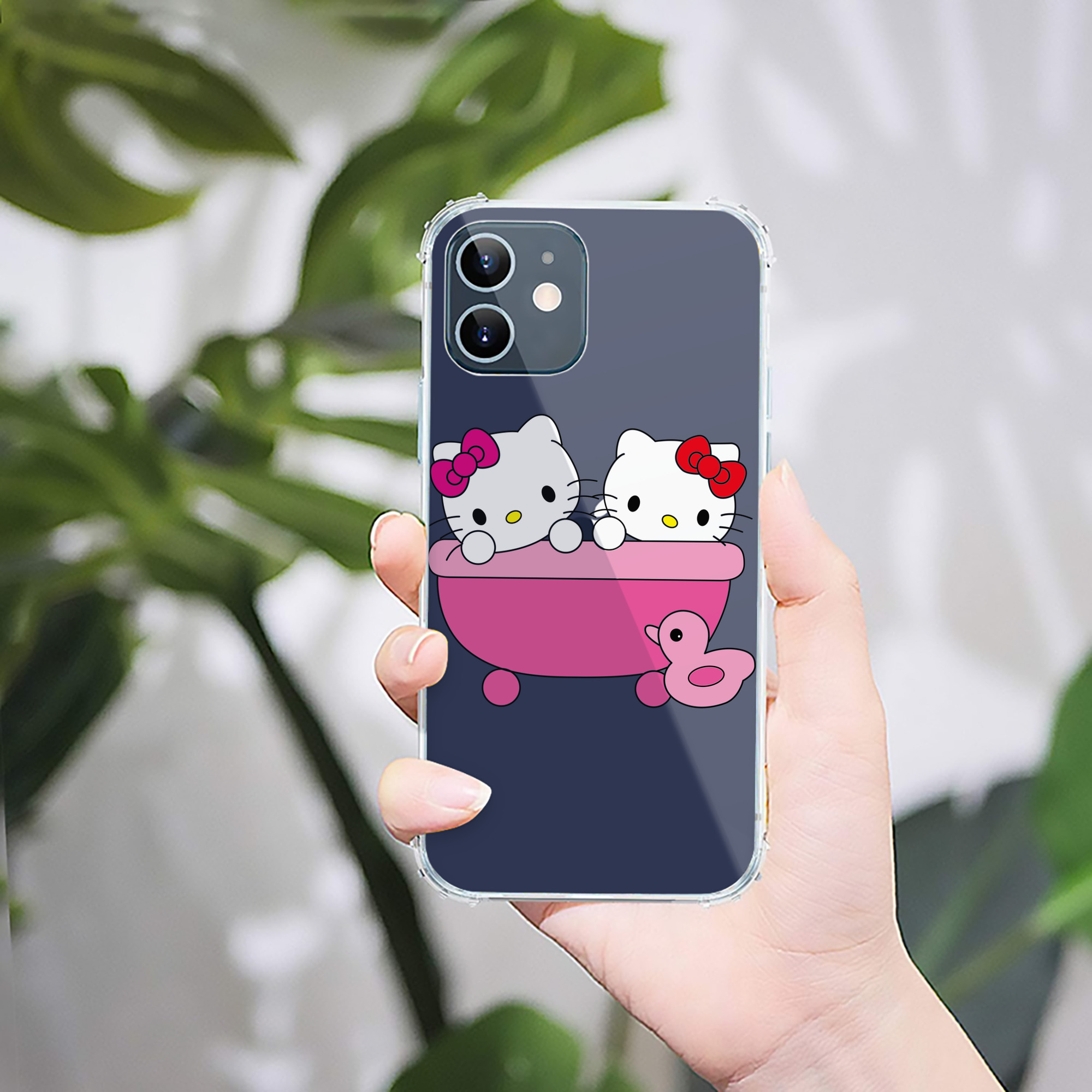 （画像用） Hello Kitty ハローキティ 【iPhone 12シリーズ対応】透明スマホケース（クリアソフトケース）